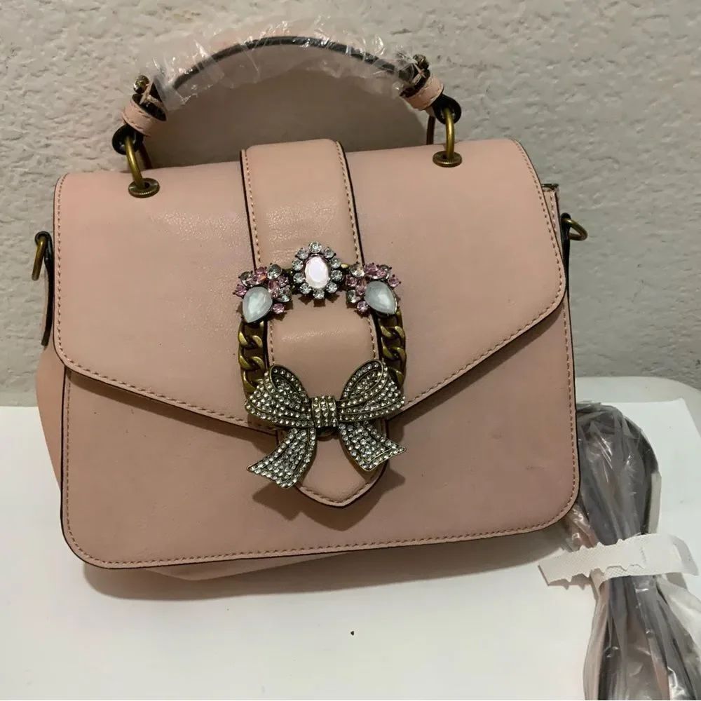 Aldo Telawen Top Handle Crossbody Bag Pink Synthetic Leather